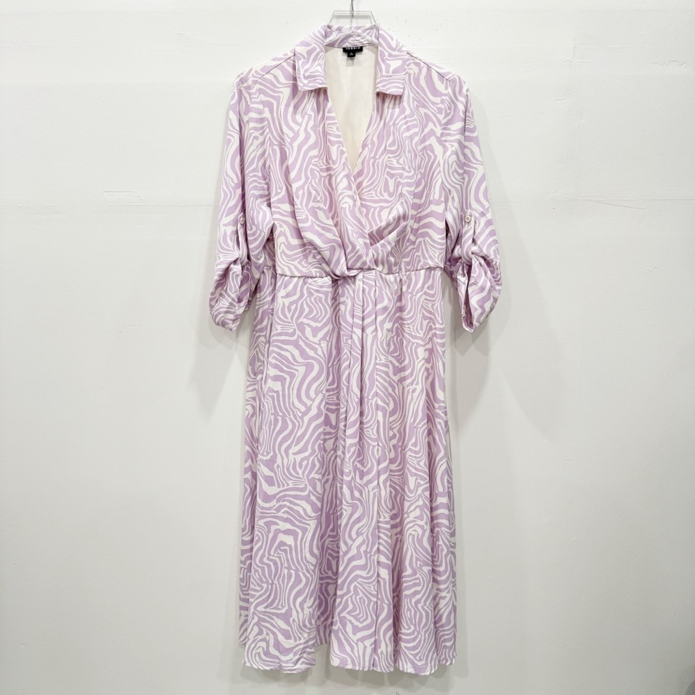 Torrid Midi Studio Crepe De Chine Collared Shirt Dress Size 0 - Picture 2 of 12
